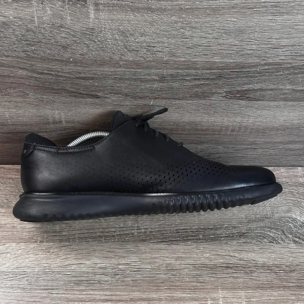 Cole Haan Zerogrand Oxford Shoes Mens 11.5 Black Leather Wingtip Dress Casual